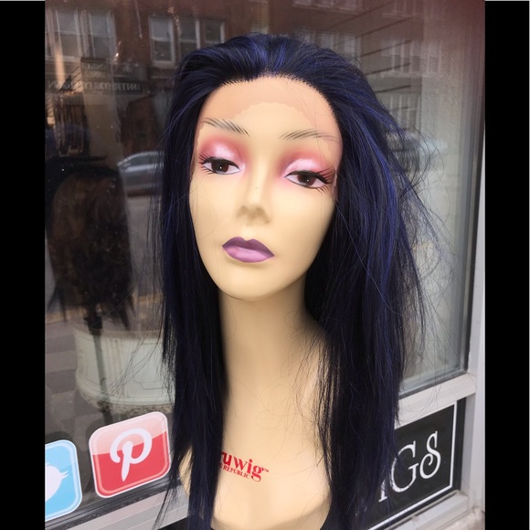 Blue Lacefron wig soft Swisslace freepart  Wig